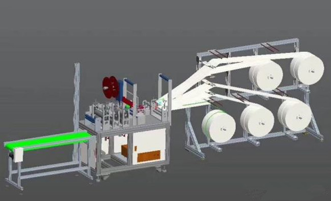 KN95口罩機(內(nèi)置鼻梁)半自動生產(chǎn)線